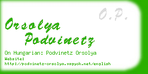orsolya podvinetz business card